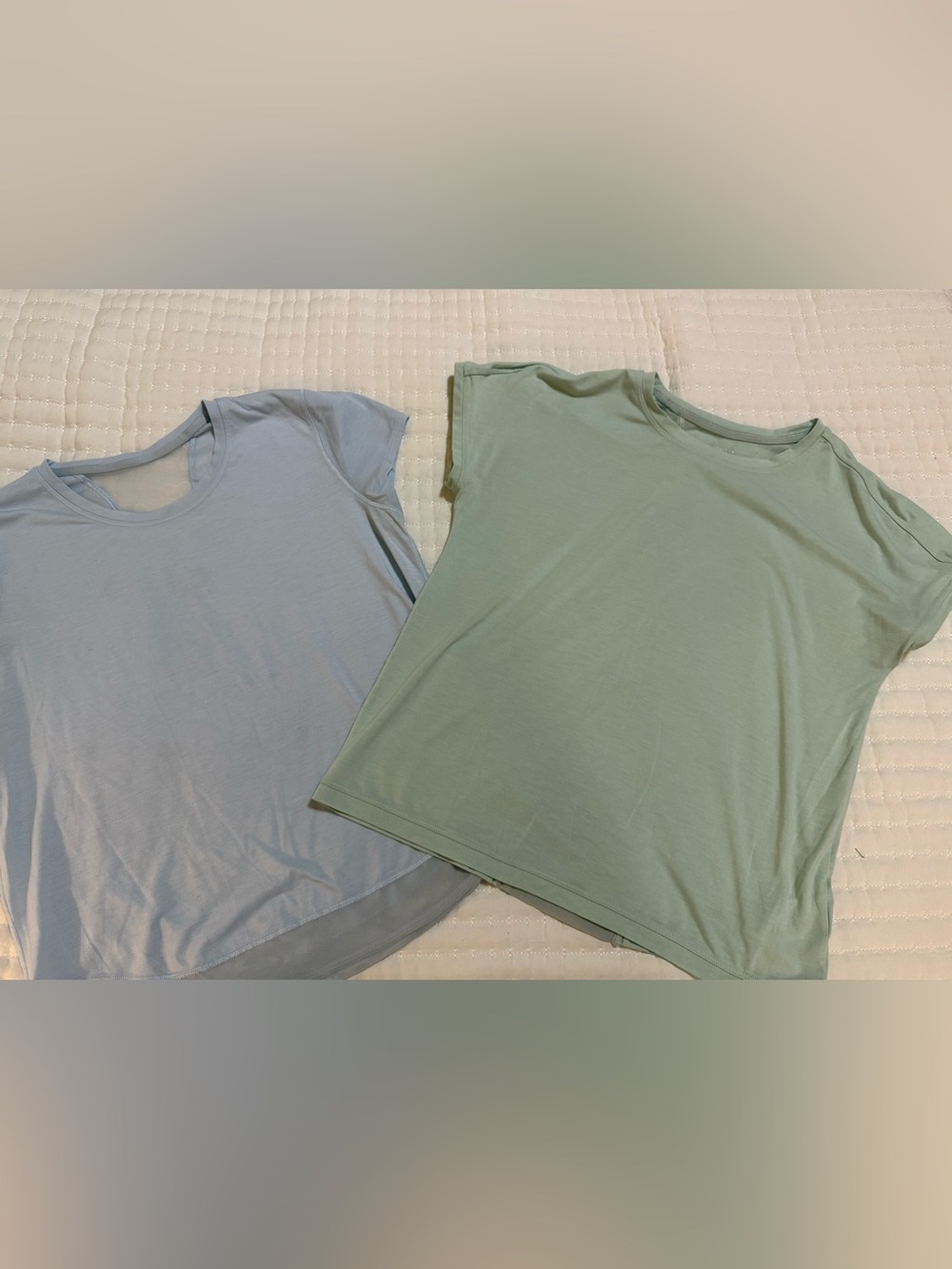 Athleta Girl Short Sleeve Tees in Light Blue & Mint Green - XL